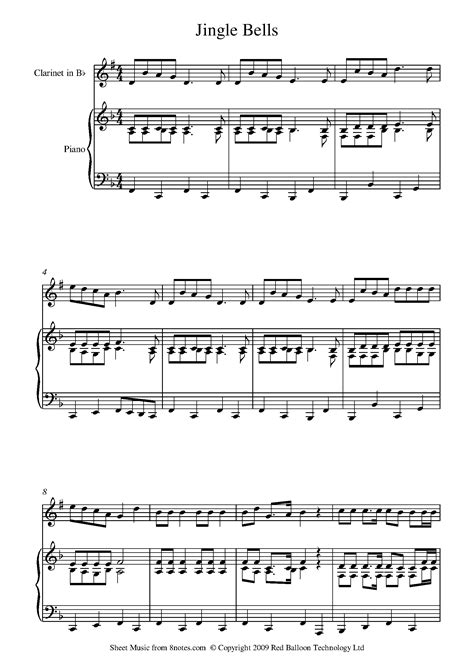 Jingle Bells Sheet music for Clarinet - 8notes.com