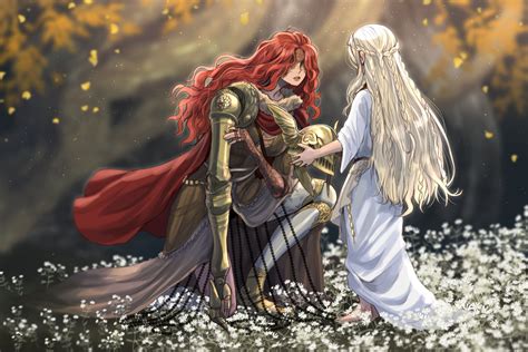 malenia blade of miquella and miquella (elden ring) drawn by ...