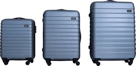 SAFARI Hard Sided Suitcase Trolley Set of 3 Pieces Cabin & Check-in Set ...