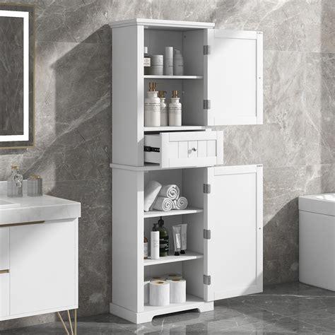 Linen Bathroom Cabinets Kleankin Bathroom Cabinet, Freestanding Linen