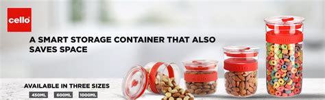 Cello Vacu-fresh Glass Storage Jars, Set of 2(1000ml) : Amazon.in: Home ...