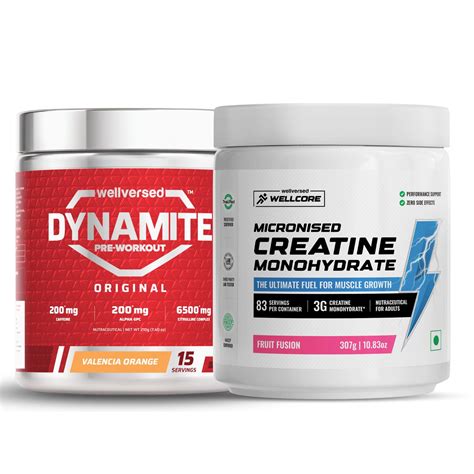 Wellcore Creatine Monohydrate Powder (307g, 83 Servings, Fruit Fusion ...
