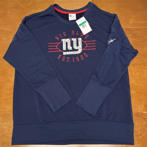 New York Giants Sweatshirt Womens XL Blue Pullover NFL Football Dri Fit ...