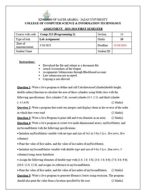 Image result for Computer Programming Lab 1 Assignment