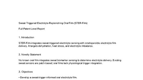 STER-Film Project Report: Integrating Electrolyte Sensing in Oral Films ...