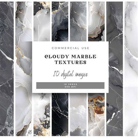 Cloudy Marble Textures Bundle, Marble Backgrounds, Luxury Stone Texture ...