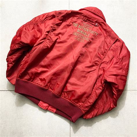 old MEN’S BA-TSU red color flight motif reversible jacket | NOIR ONLINE