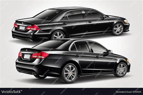 Black sedan car isolated on white vector | Premium AI-generated image