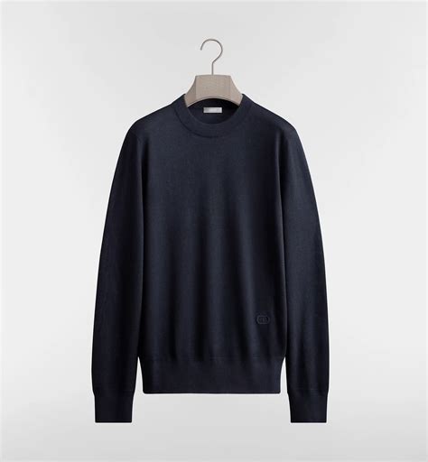 CD Icon Round Neck Sweater Brown Cashmere Jersey | DIOR