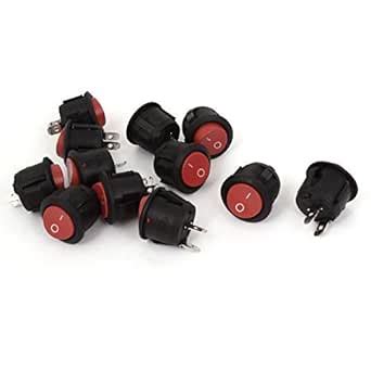 Alcoa Prime12 Pcs KCD-107 ON-OFF Round Boat Rocker Switch Red AC 125V ...