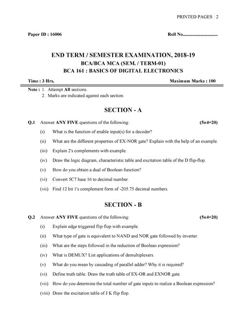 Basics of digital electronics. (BCA 161) MCA, BCA,Term-1 (2018-19 ...