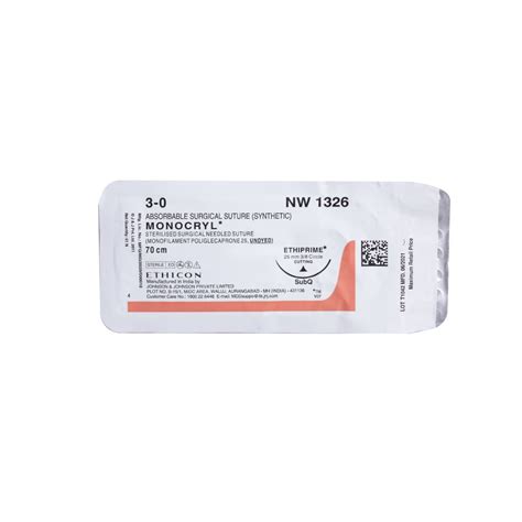Monocryl 3-0 Nw 1326 | Uses, Side Effects, Price | Apollo Pharmacy