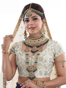 Orbis Alloy Gold-plated Green, Gold Jewellery Set Price in India - Buy ...