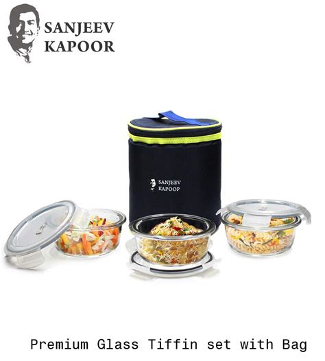 Buy Sanjeev Kapoor Boston Borosilicate Glass Round Lunch Box 3 pcs Set ...