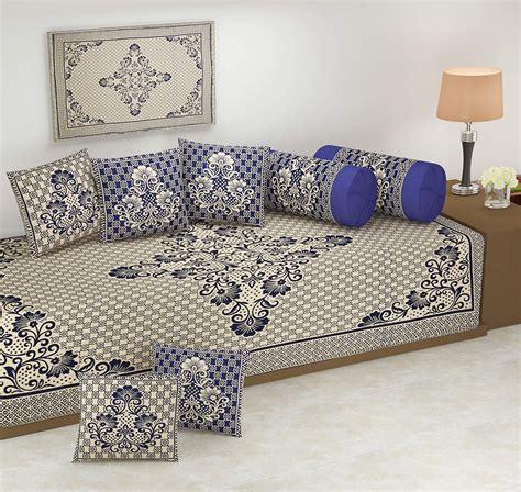 FRESH FROM LOOM Diwan Set Cover Velvet Chenille 500 TC Reversible Diwan ...