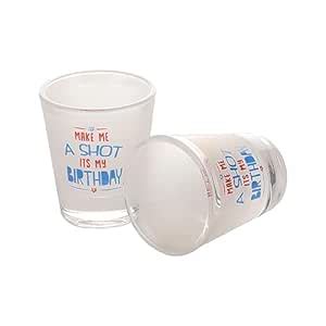 Buy EK DO DHAI Its My Birthday Shot Glass Set of 2 Clear with Heavy ...