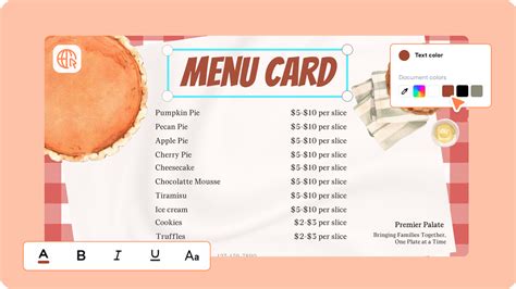 Image result for Create a Menu Card