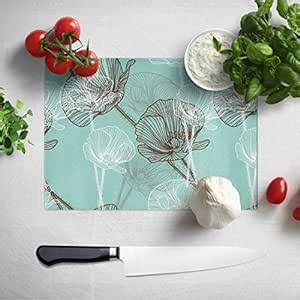 Buy nish! Decorative Glass Chopping Board - Floral#070 (Tempered Glass ...