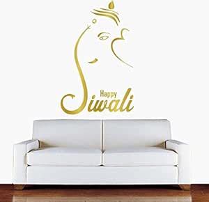 Decor Kafe 'Diwali Ganesha' Wall Sticker (PVC Vinyl, 1 cm x 43.18 cm x ...