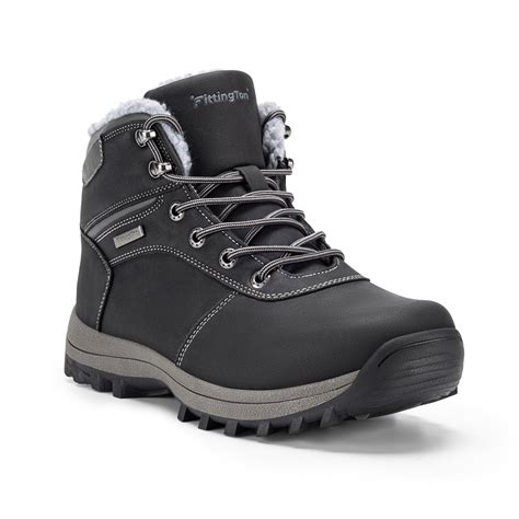 Fittington Mens Wide Snow Boots Slip-Resistant Winter Boots Warm Shoes ...