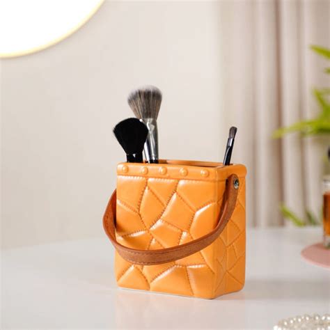 Ceramic Mini Bag Vase Mustard Yellow Online - Premium Vase | Nestasia