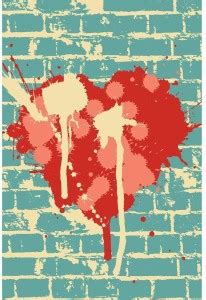 Heart Symbol On Brick Wall Unframed Art Print Paper Print - ArtzFolio ...