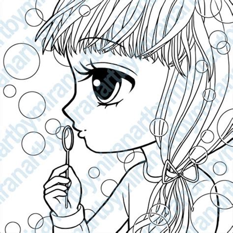 Big Eyed Girls - Free Coloring Pages