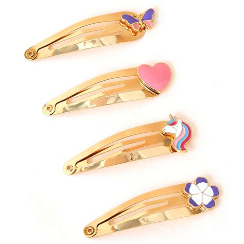 Buy Set of 4 Metal Character Hair Clic Clacs - Accessorize India