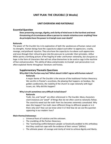 The Crucible Unit | DOCX