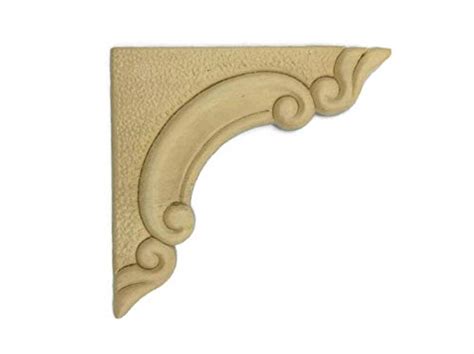 UNIQANTIQ HARDWARE SUPPLY Large Corner Birch Wood Applique - 4-3/8 ...