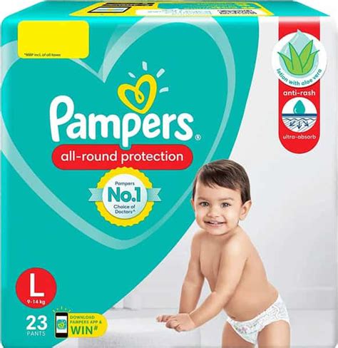 Buy PAMPERS BABY ALL ROUND PROTECTION -L - 23 PANTS Online & Get Upto ...