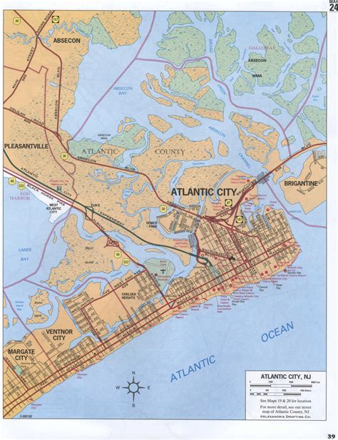 Map of Atlantic City, NJ. Street map of Atlantic City city. Road map of ...