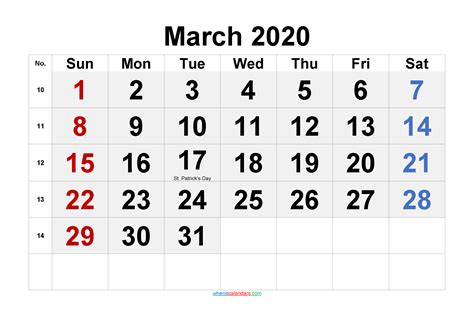 Printable 2020 Calendar Online | Free printable calendar templates ...