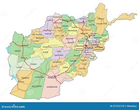 Afghanistan - Detailed Editable Political Map with Labeling. Stock Vector - Illustration of ...