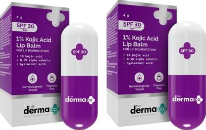 The Derma Co 1% Kojic Acid Lip Balm With Alpha Arbutin & Hyaluronic ...
