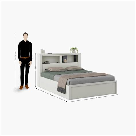 Buy Helios Reynan Cannes Queen Bed with Box Storage - White from Helios ...