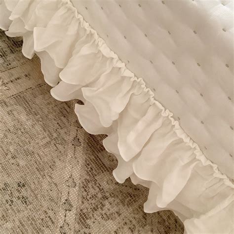 Ruffled Ivory Bedspread Emilia by Studio Covers | Soft Minimalism