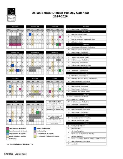 Dallas School District 25-26 Calendar Revised [PDF] - EduCounty