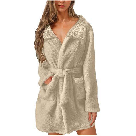 Awdenio Women Fleece Robe, Short Cozy Plush Robes for Womens Soft Shawl ...