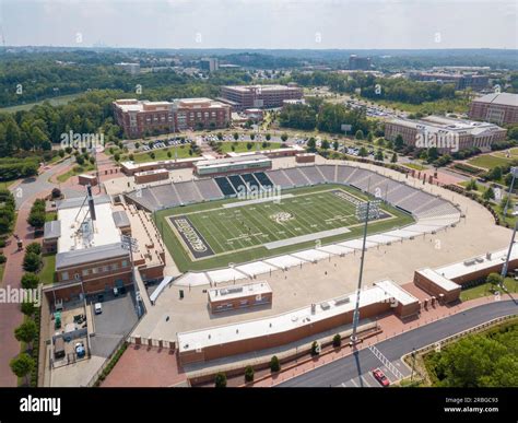 Aerial view of Jerry Richardson Stadium at the University of North ...