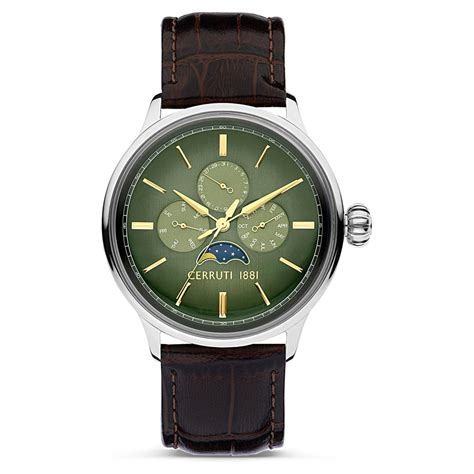 Buy Online Cerruti 1881 Green Dial Leather Strap Watch for Men ...