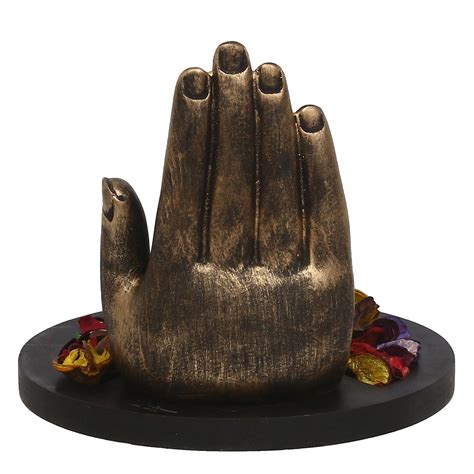 Palm Buddha Statue With Tea Light Holder Online - eCraftIndia Online