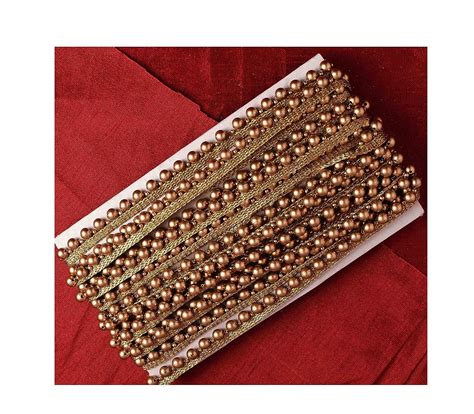 Hariyani Lace Gold Beaded Trim - Pearl Trim Embellishment - Apparels ...