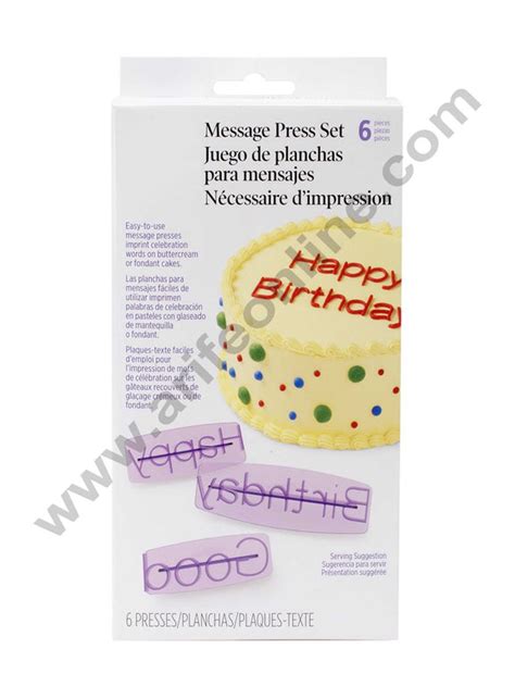 Home Cake Decor 6pc Plastic Message Press Set Cookie Cutter Fondant Cutters