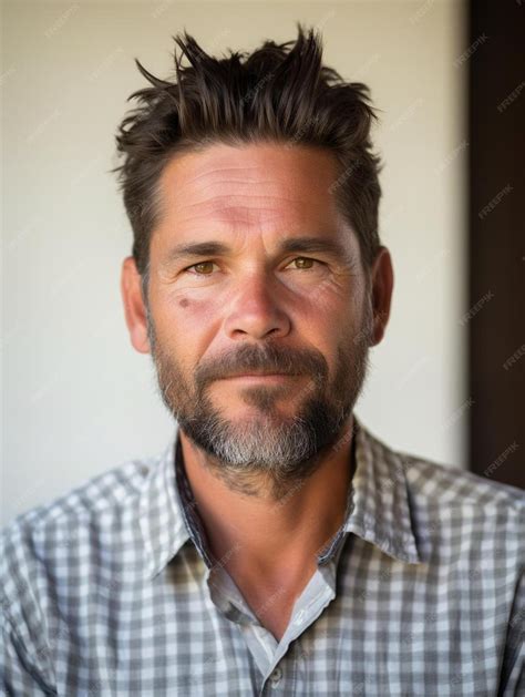 Premium AI Image | Portrait photo of spanish middle age adult male wavy