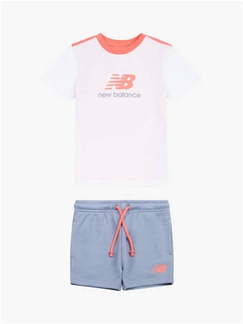 New Balance Kids' Cotton Blend Ringer T-Shirt & Shorts Set, Drift Red