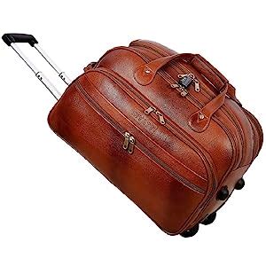 Buy RICHSIGN Leather Accessories 37 litres Travel Duffles Bags for Men ...