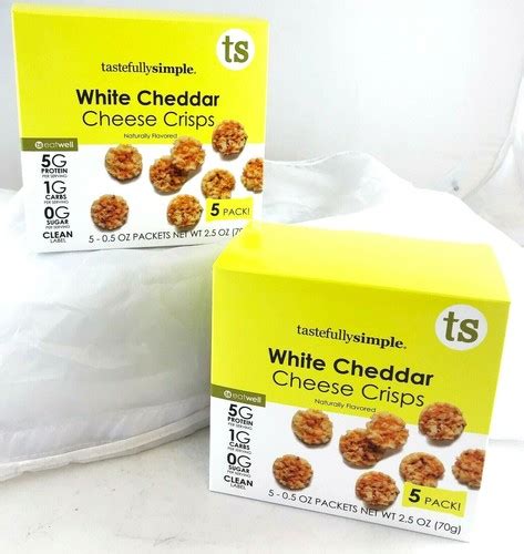 Buy 2 NEW Tastefully Simple Snack Boxes of White Cheddar Cheese Crisps ...