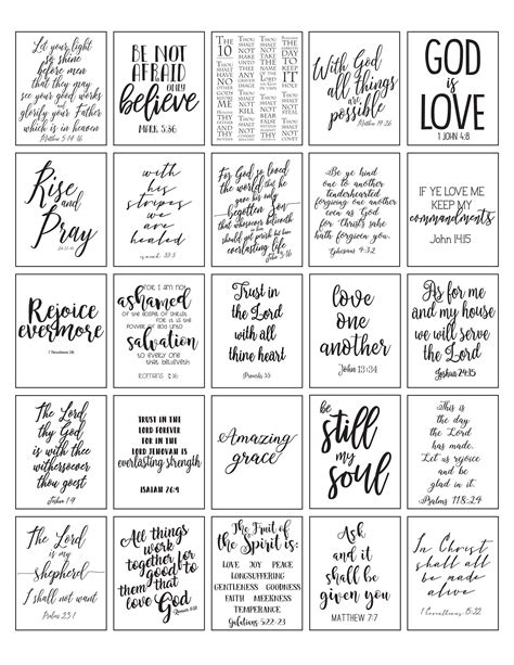 Printable Scripture Printable Bible Verses Black And White - Printable ...