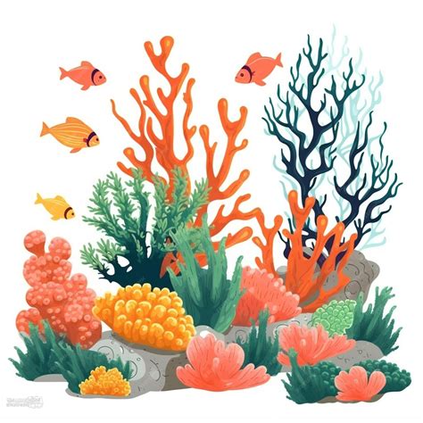 Premium AI Image | Coral reef clip art